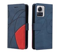 Fatcatparadise Funda para Motorola Moto Edge 30 Ultra 5G/X30 Pro 5G,Flip Folio Libro de Cuero Carcasa de TPU,con Cierre Magnético，Ranura para Tarjeta，Tarjetero y Suporte，Capa Plegable Cartera (Azul)
