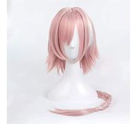 Fate/APOCRIPHA Personaje de anime Astolfo Cosplay Pelucas con trenza Resistente al calor Fiber Seconés Cereza y Blanco Cabello largo y recto chenghuax