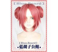 Fate Apocrypha Frankenstein Berserker Cosplay Peluca Corta Rosa Pelucas de pelo sintético resistente al calor + Gorra de peluca gratis + Dos bollos