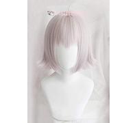 Fate/Grand Orde FGO Jeanne d Arc alter Joan of Arc Silver Pink Purple Heat Resistant Cosplay Costume Wig + Track + Cap basic wig