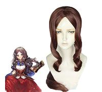 Fate Grand Order Da Vinci FGO Caster Lily Pelucas de cosplay Fate Stay Night Saber Lily Peluca de pelo sintético rojo parduzco + Gorra de peluca
