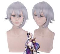Fate/Grand Order FGO Lanling King Cosplay peluca gris plateado pelo corto sintético hombres mujeres anime disfraz pelucas PL-486