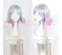 Fate/Grand Order Merlin Cosplay Wig 100 Cm Long Straight Silver Blue Purple Gradient Synthetic Hair Wig For Halloween Party One Size Merlin