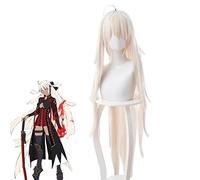 Fate/Grand Order Okita Souji Cosplay peluca para mujer 120 cm largo recto pelo sintético resistente al calor Majin Saber peluca Anime Beige Okita Souji