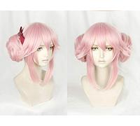 Fate/Grand Order Servant Cosplay Peluca Tamamo No Mae Cosplay Peluca Peluca Rosa Pelucas con Clip en Cola de Caballo Halloween Carnaval Peluca