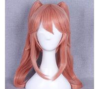 Fate/Grand Order Tamamo No Mae Cosplay Peluca 60cm Mediana Larga Recta para Mujer Disfraz de Anime Fiesta Peluca Garra Clip de cola de caballo
