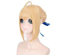 Fate Stay Night Arturia Pendragon Saber Cosplay Wig Blonde Grey Styled Updo Anime Costume Full Wigs For Party 3 Colors OneSize blonde