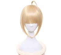 Fate/Stay Night Arturia Pendragon Saber Peluca Rubia Estilo Updo Cosplay Pelucas Completas + Gorro De Peluca