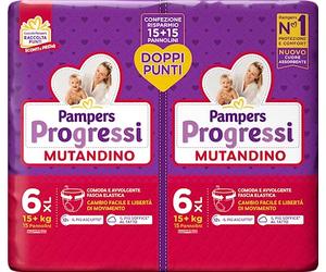Fater Pampers Progressi Mutandino Extra Large Pacco Doppio 30 Pezzi