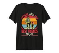 Father and Son Firefighter Best Friends For Life Fathers Day Camiseta Premium