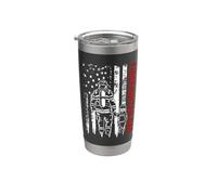 Father And Son Firefighter Dad USA American Flag Fathers Day Vaso térmico de acero inoxidable de doble pared