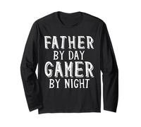 Father by Day Gamer by Night Geek Nerd Gaming Dad Gamers Manga Larga