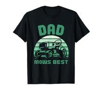 Father Dad Mows Best Dad Vintage Lawn Mowing Camiseta