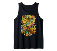 Father Forgive Them - Cita Cristiana Retro con versículo bíblico Camiseta sin Mangas