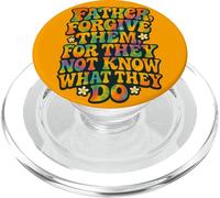 Father Forgive Them - Cita Cristiana Retro con versículo bíblico PopSockets PopGrip para MagSafe