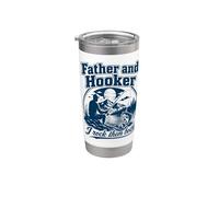 Father Hooker Fishing Dad Funny Angler Fathers Day Papa Vaso térmico de acero inoxidable de doble pared