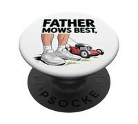 Father Mows Best Funny Dad Joke Lawn Care Tees And more PopSockets PopGrip Adhesivo