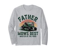 Father Mows Best Lawn Mower Funny Dad, Yard Work Lover Manga Larga