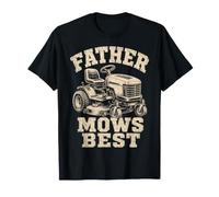 Father Mows Best Riding Lawn Mower Dad Yard Care Tractor Camiseta