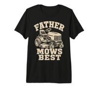 Father Mows Best Riding Lawn Mower Dad Yard Care Tractor Camiseta Premium