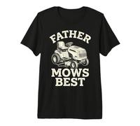 Father Mows Best Riding Lawn Mower Dad Yard Care Tractor Camiseta Premium
