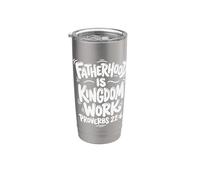 Fatherhood is Kingdom Work Christian Dad Día del Padre Cool Vaso térmico de acero inoxidable de doble pared