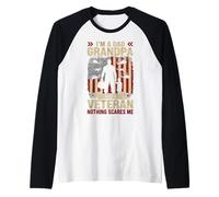 Father's Day I'm a Dad Grandpa and a Veteran Camiseta Manga Raglan