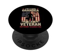Father's Day I'm a Dad Grandpa and a Veteran PopSockets PopGrip Adhesivo
