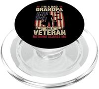 Father's Day I'm a Dad Grandpa and a Veteran PopSockets PopGrip para MagSafe