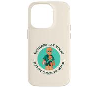 Fathers Day Rock - Daddy Time Is Wild (gráfico de Lobos) Carcasa para iPhone 14 Pro