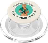 Fathers Day Rock - Daddy Time Is Wild (gráfico de Lobos) PopSockets PopGrip para MagSafe