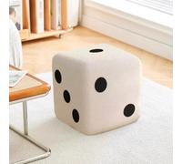 Faticenic Dice - Taburete otomano de 12 x 12, Color Blanco, Suave y pequeño para Sala de Estar