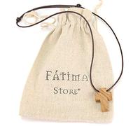 Fatima Store Cruz de Madera de Olivo, Colgante Hombre o Collar Mujer. Hecha a Mano en Jerusalén, Tierra Santa, por Expertos Artesanos en Belén