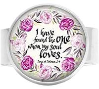 FATIST Anillo con texto en inglés "Song of Solomon 3:4 "I Have Found The one My Soul Loves", versículo bíblico, regalo de amor, regalo de San Valentín, regalo de novia, joyería de arte vintage con
