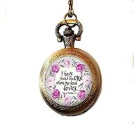 FATIST Song of Solomon 3:4 I Have Found The one My Soul Loves - Reloj de bolsillo con versículo bíblico, regalo de amor, regalo para el día de San Valentín, regalo de novia, joyería artística, marrón