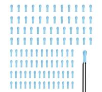 Fatiya 100 puntas de cuchara auricular de silicona 2 tamaños, puntas suaves de reemplazo para cerumen, fundas de silicona para limpiadores, accesorios cuidados húmedos secos, limpieza suave (Azul)