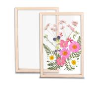 Fatiya 2 marcos de madera prensadas secas de 7.8 x 11.8 pulgadas, marcos de fotos acrílicos dobles transparentes, marcos de fotos flotantes de madera para pared y mesa, regalos (7.8 x 11.8 pulgadas)