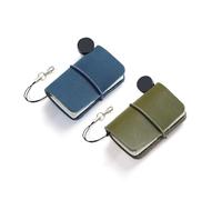 Fatiya 2 Pcs Tiny Mini Travelers Pocket Notebook, 1.9" x 1.3" Miniature Leather Journal, Little Blank Journal Dairy, Vintage Small Notepad Memo (Green & Blue)