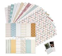 Fatiya 24 hojas de papel para álbumes de recortes, papel de decoupage estampado de 6 x 6 pulgadas, suministros decorativos de una sola cara para manualidades, tarjetas, diario de arte, álbum de fotos