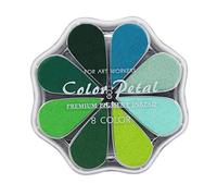 Fatiya Almohadillas de Tinta para Sellos, 8 Colores Tintas Arbol Huellas, Lavable, Pétalo Color del Arco Iris, para Manualidades, Hacer Tarjetas, Sellos de Goma Socio y Niños DIY Scrapbooking (1016)