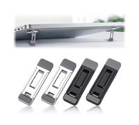 Fatiya Elevador de teclado autoadhesivo de 4 piezas, patas ajustables para laptop, mini soporte portátil invisible, soporte plegable para teclado para escritorio, cama, viajes, aleación de