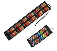 Fatiya Estuche enrollable de lona para lápices de colores, 108 ranuras hecho a mano, estuche de viaje enrollable para lápices de colores, bolsa de almacenamiento para lápices de colores para artistas