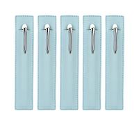 Fatiya Funda de Cuero para Bolígrafo, Organizador de Funda Protectora Suave para Lápiz Táctil, Lápices, Paquete de 5 Azul