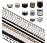 Fatiya Juego de 10 rollos de cinta de PET, autoadhesiva, retro, película de película PET, rollo decorativo para diario, álbumes de recortes, planificador de balas, bricolaje (5 anchos)