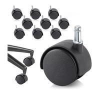 Fatiya Juego de 10 ruedas de repuesto para silla de oficina, ruedas de silla de ajuste universal de 2 pulgadas, ruedas giratorias suaves para suelos de madera dura en el hogar y el lugar de trabajo