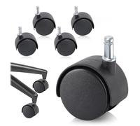 Fatiya Juego de 5 ruedas de repuesto para silla de oficina, ruedas de silla de ajuste universal de 2 pulgadas, ruedas giratorias suaves para suelos de madera dura en el hogar y el lugar de trabajo