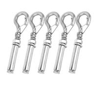 Fatiya Paquete de 5 anclajes de pared de hormigón de expansión, tornillos de ojo, ganchos de pared de hormigón de acero inoxidable 304, M8 x 106 mm, gancho de anclaje para pared de hormigón