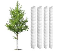 Fatiya protectores de tronco de árbol en espiral, protector de árbol de plástico de 2 tamaños, color blanco, tubo de envoltura de corteza de árbol para proteger plántulas de ciervos, conejos, gatos, a