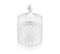 Fatiya Recipiente grande para polvos, contenedor reutilizable de 4.05 pulgadas, tarro de cristal grueso lavable con tapa para mujeres y niñas, maquillaje, joyas, caramelo, transparente