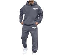 Fato de Treino Homem Invierno Baloncesto Chándal Gimnasio Informal Conjunto Chandal Completo Deportivo Moda Chandal Completo Largo 2 Piezas Chandal con Capucha